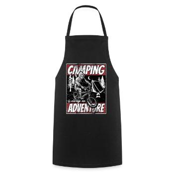 Aventure en camping - Tablier de cuisine - noir - Devant - AI Model Male 185 dark (185cm)