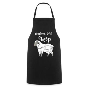 Anatomy of a Sheep Cute Yarn Wool Sheep Knitting - Cooking Apron - black - Front - AI Model Male 185 dark (185cm)