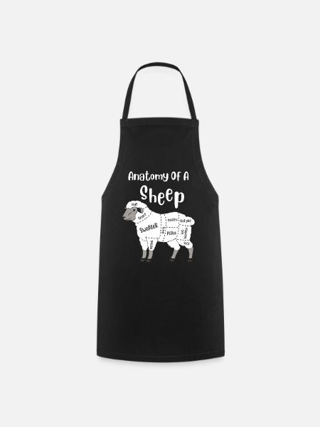 Anatomy of a Sheep Cute Yarn Wool Sheep Knitting - Cooking Apron - black