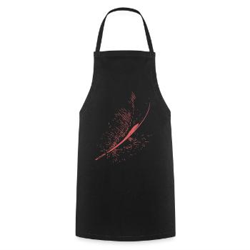 Abstrakte Feder / Linie / rosa / Muster / Natur - Kochschürze - Schwarz - Vorne - AI Model Male 185 dark (185cm)