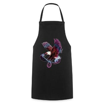 Eagle and snake - Cooking Apron - black - Front - AI Model Male 185 dark (185cm)