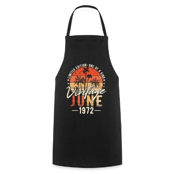 June 1972 Vintage Vintage Birthday Gift - Cooking Apron - black - Front - AI Model Male 185 dark (185cm)