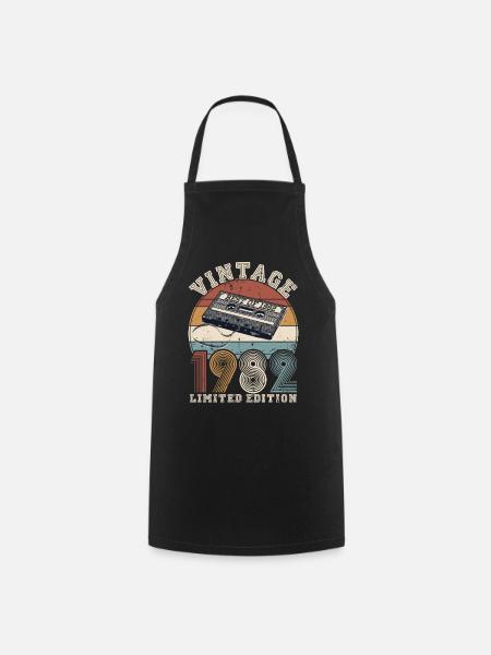 Vintage 1982 Vintage Anniversaire Rétro Cadeau - Tablier de cuisine - noir