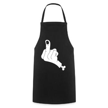 Main coupée et vulgarité (blanc) - Tablier de cuisine - noir - Devant - AI Model Male 185 dark (185cm)