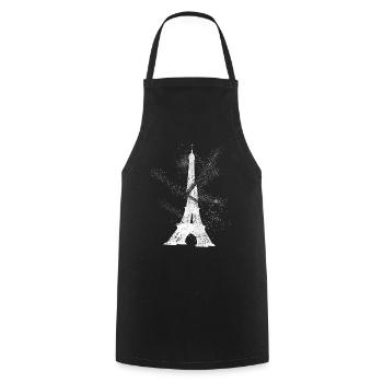 Paris, France, ville, Skyline, Tour Eiffel, Art - Tablier de cuisine - noir - Devant - AI Model Male 185 dark (185cm)