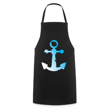 used look anchor symbol seafaring water sea graphic - Cooking Apron - black - Front - AI Model Male 185 dark (185cm)