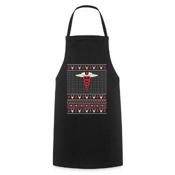 Infirmière Ugly Christmas - Tablier de cuisine - noir - Devant - AI Model Male 185 dark (185cm)
