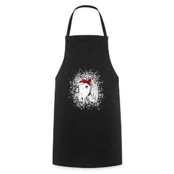 Cheval avec des flocons de neige - Tablier de cuisine - noir - Devant - AI Model Male 185 dark (185cm)