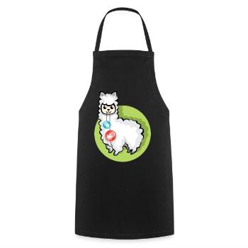 alpaca xmas balls christmas llama symbol alpaca - Cooking Apron - black - Front - AI Model Male 185 dark (185cm)