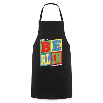 Berlin Deutschland Stadt Bunt Skyline Heimat - Kochschürze - Schwarz - Vorne - AI Model Male 185 dark (185cm)