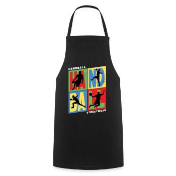 Handball Handball Player Handball Player Vintage Retro - Tablier de cuisine - noir - Devant - AI Model Male 185 dark (185cm)