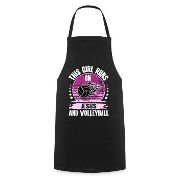 Volleyball - Cooking Apron - black - Front - AI Model Male 185 dark (185cm)