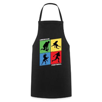 Joueur de football américain Vintage Retro USA Sport - Tablier de cuisine - noir - Devant - AI Model Male 185 dark (185cm)