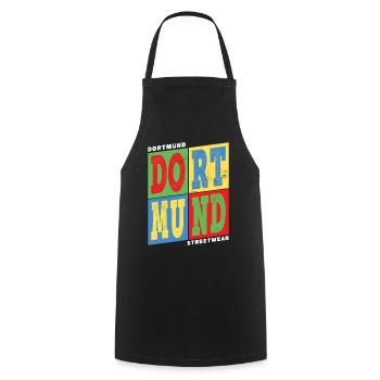 Dortmund Deutschland Stadt Bunt Skyline Heimat - Kochschürze - Schwarz - Vorne - AI Model Male 185 dark (185cm)
