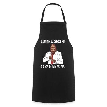 Guten Morgen - Ganz dünnes Eis Spruch Kaffee - Kochschürze - Schwarz - Vorne - AI Model Male 185 dark (185cm)