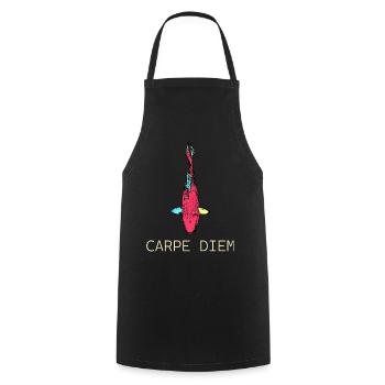 Neon Koi Carpe Diem - Kochschürze - Schwarz - Vorne - AI Model Male 185 dark (185cm)