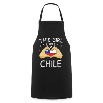 Chili Drapeau Amérique du Sud Drapeau chilien Vintage - Tablier de cuisine - noir - Devant - AI Model Male 185 dark (185cm)
