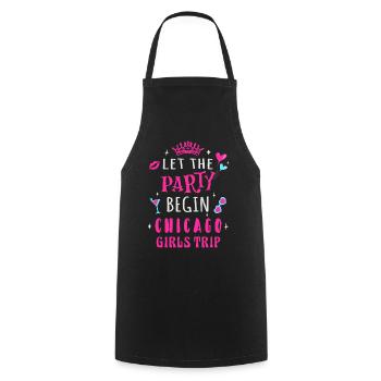 Girls Trip Chicago, que la fête commence - Tablier de cuisine - noir - Devant - AI Model Male 185 dark (185cm)