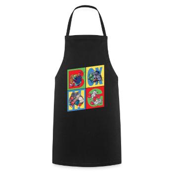 Boxen Boxer Boxkampf Sport Tiere Cartoon Comic - Kochschürze - Schwarz - Vorne - AI Model Male 185 dark (185cm)