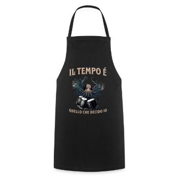 Il Tempo Quello Che Decido Io Strumento Musicale - Kochschürze - Schwarz - Vorne - AI Model Male 185 dark (185cm)