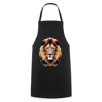 Modern polygon lion - Cooking Apron - black - Front - AI Model Male 185 dark (185cm)