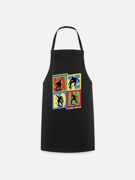 Skateboarding Skate Skater Skateboard Sk8 Vintage - Cooking Apron - black