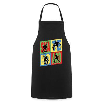 Skateboarding Skate Skater Skateboard Sk8 Vintage - Cooking Apron - black - Front - AI Model Male 185 dark (185cm)
