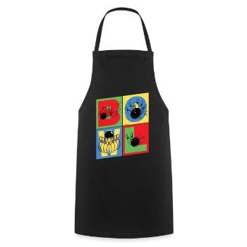 Bowling Bowling Bowling Ball Pins Bowling Players - Cooking Apron - black - Front - AI Model Male 185 dark (185cm)