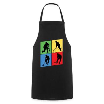 Hockey Field Hockey Player Sports Fan Vintage Retro - Cooking Apron - black - Front - AI Model Male 185 dark (185cm)