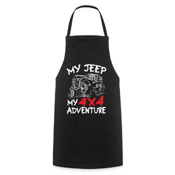 Mes Jeeps Mon Aventure - Tablier de cuisine - noir - Devant - AI Model Male 185 dark (185cm)