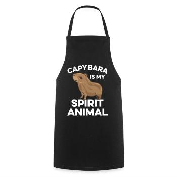 Capybara Zootier Design - Kochschürze - Schwarz - Vorne - AI Model Male 185 dark (185cm)