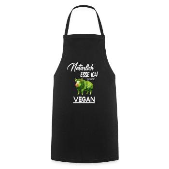 Lustiges Motiv: Natürlich esse ich gerne vegan - Kochschürze - Schwarz - Vorne - AI Model Male 185 dark (185cm)