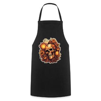 Cooler Skull Totenkopf Blumen Spielkarten - Kochschürze - Schwarz - Vorne - AI Model Male 185 dark (185cm)