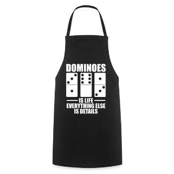 Conception de jeux Domino - Tablier de cuisine - noir - Devant - AI Model Male 185 dark (185cm)