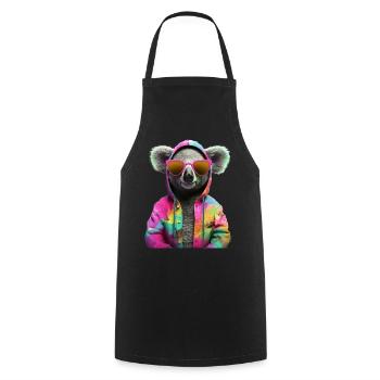 Koala mit Sonnenbrille Bunt Coole Koalabär - Kochschürze - Schwarz - Vorne - AI Model Male 185 dark (185cm)