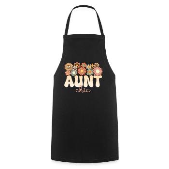 Retro Boho 1970 Tante Formidable Tata Chic - Tablier de cuisine - noir - Devant - AI Model Male 185 dark (185cm)