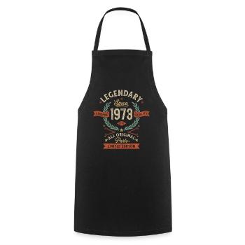 Legendary Since 1973, All Original Parts - Cooking Apron - black - Front - AI Model Male 185 dark (185cm)