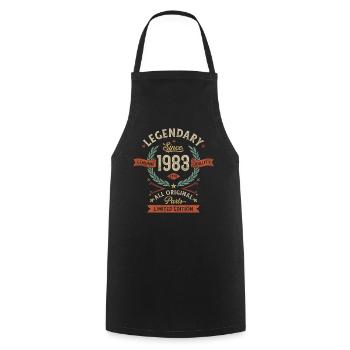 Legendary Since 1983, All Original Parts - Cooking Apron - black - Front - AI Model Male 185 dark (185cm)
