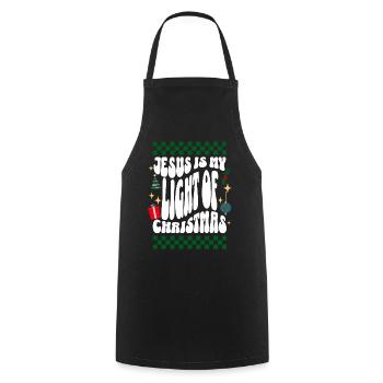 Jésus est ma lumière de Noël chrétien laid Noël - Tablier de cuisine - noir - Devant - AI Model Male 185 dark (185cm)