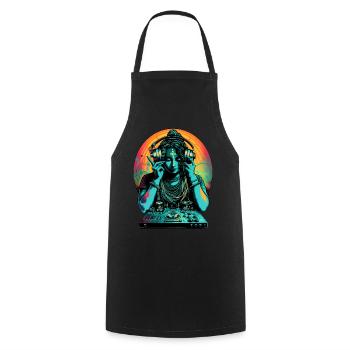 Goddess DJ - Cooking Apron - black - Front - AI Model Male 185 dark (185cm)