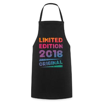 Limited Edition Birthday Party Vintage 2018 - Cooking Apron - black - Front - AI Model Male 185 dark (185cm)