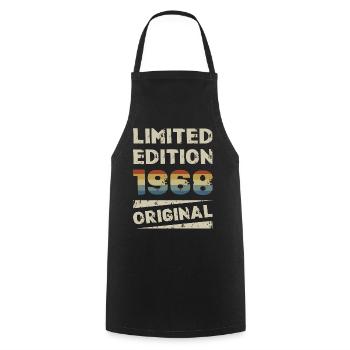 Limited Edition Birthday Party Vintage 1968 - Cooking Apron - black - Front - AI Model Male 185 dark (185cm)