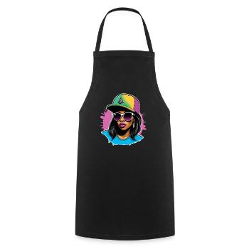 Urban Vibe Girl - Cooking Apron - black - Front - AI Model Male 185 dark (185cm)