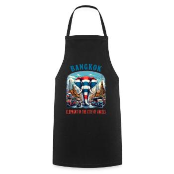 Bangkok Thaïlande Drapeaux d'éléphants Ville - Tablier de cuisine - noir - Devant - AI Model Male 185 dark (185cm)