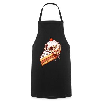 Cake Skull // Skull Cake // Cream FS0104 - Cooking Apron - black - Front - AI Model Male 185 dark (185cm)