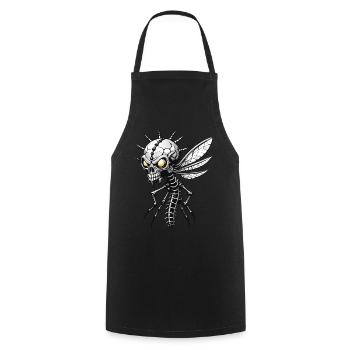 Moskito Skull // Totenkopf Stech-Mücke FS0106 - Kochschürze - Schwarz - Vorne - AI Model Male 185 dark (185cm)