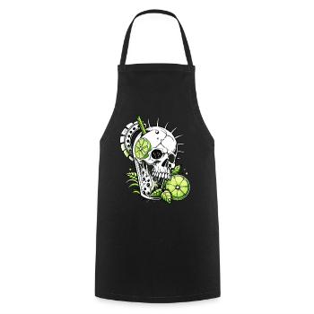 Mojito Cocktail Skull Totenkopf Caipirinha FS0162 - Cooking Apron - black - Front - AI Model Male 185 dark (185cm)