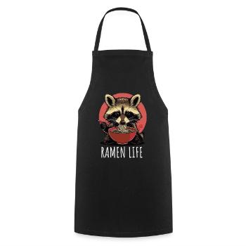Waschbär süß mit Ramen Life Kawaii Japan - Kochschürze - Schwarz - Vorne - AI Model Male 185 dark (185cm)