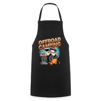 Off-road camping - Cooking Apron - black - Front - AI Model Male 185 dark (185cm)