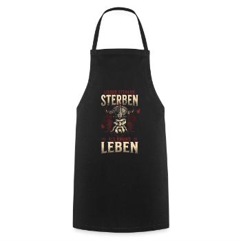 Wikinger Helm Design Lieber stehend sterben - Kochschürze - Schwarz - Vorne - AI Model Male 185 dark (185cm)